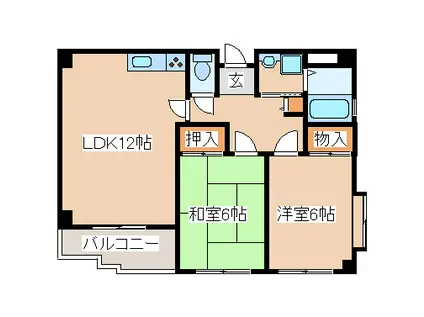 ベイスターズ21(2LDK/3階)の間取り写真