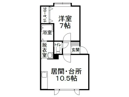エーコーエピオンII(1LDK/1階)の間取り写真
