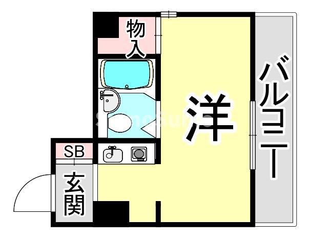 ダイドーシティ芦屋II(ワンルーム/4階)の間取り写真