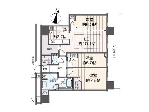 ONE札幌ステーションタワー(3LDK/43階)の間取り写真