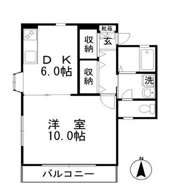 ジンジャーエールII(1DK/1階)の間取り写真