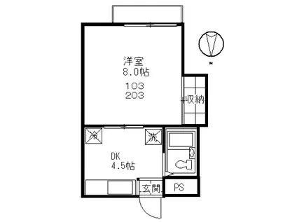MTハイツ(1K/1階)の間取り写真