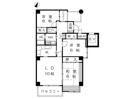 メゾン・デ・ポロニア(3LDK/1階)の間取り写真