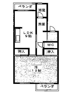 メゾン京命(1LDK/2階)の間取り写真