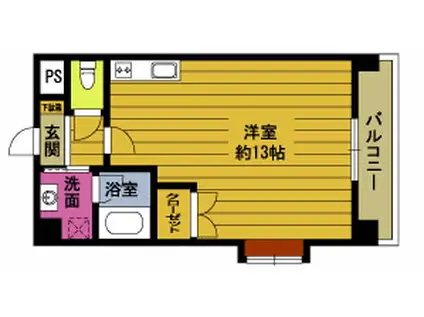 サクラハイツ高城台(ワンルーム/3階)の間取り写真