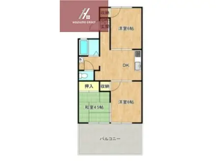 メゾン大久保B棟(3DK/1階)の間取り写真