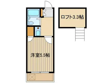 リュミエール石神井公園(1K/2階)の間取り写真