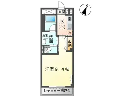 セレニタ(1K/1階)の間取り写真