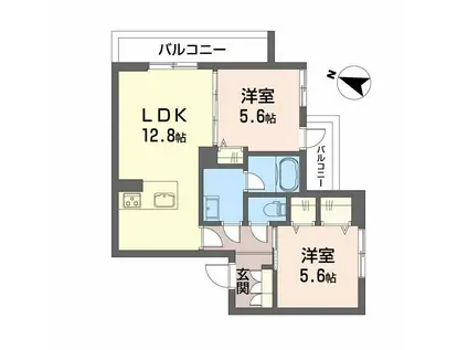 シャーメゾン フェアリーステージ(2LDK/3階)の間取り写真