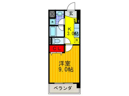 エトワール フィラント(1K/10階)の間取り写真