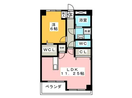 コーポワコー(1LDK/3階)の間取り写真