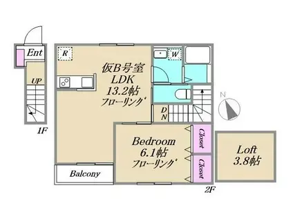 J・URBAN赤塚(1LDK/2階)の間取り写真
