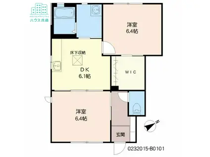 ストーク2番館B(2DK/1階)の間取り写真