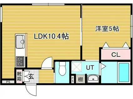ヴィアルCITY恵庭(1LDK/2階)の間取り写真