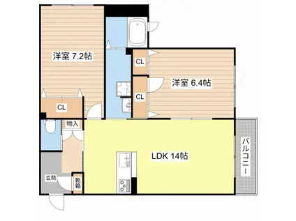 ジラソーレ(2LDK/3階)の間取り写真
