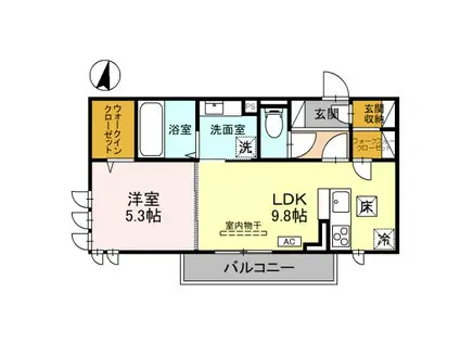 D-ROOM新和 102(1LDK/1階)の間取り写真