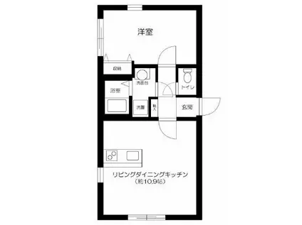 HAS高円寺(1LDK/1階)の間取り写真