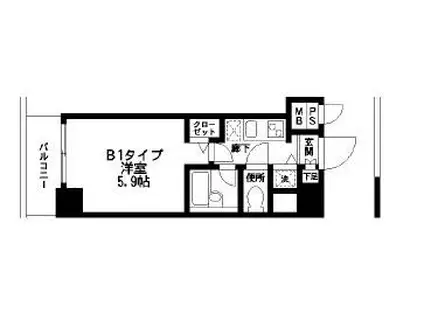 HF練馬レジデンス(1K/4階)の間取り写真