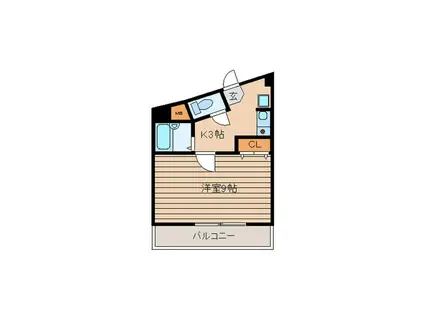 北原ビル(1K/4階)の間取り写真