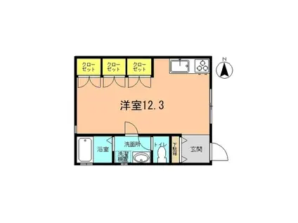 JR東海道本線 平塚駅 徒歩8分 2階建 築19年(ワンルーム/2階)の間取り写真