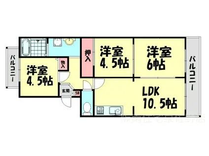 SANリヴェール(3LDK/3階)の間取り写真