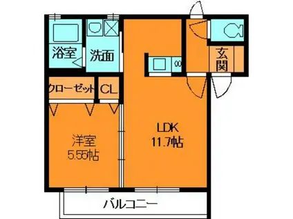 コンフォート東福寺A棟(1LDK/1階)の間取り写真