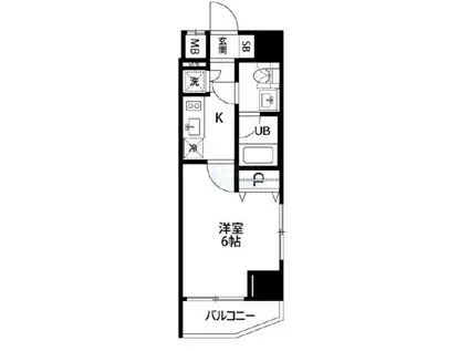 ルクレ高野台レジデンス(1K/4階)の間取り写真