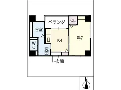 セントフィオーレ松原(1K/6階)の間取り写真