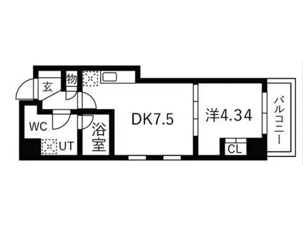 トラディス大塚(1DK/6階)の間取り写真