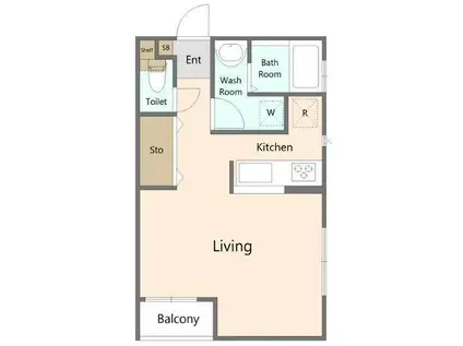 HIKARIハイツ(ワンルーム/2階)の間取り写真