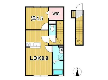 ブライト・エステート(1LDK/2階)の間取り写真