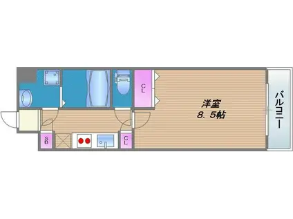 EXE大阪城東(1K/2階)の間取り写真