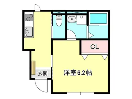 三木市加佐アパート(1K/1階)の間取り写真