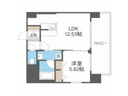 プレジオ難波ウエスト(1LDK/2階)の間取り写真
