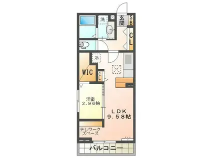 K TOWN津新町(1LDK/1階)の間取り写真