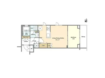 サニバス飯田橋(1LDK/2階)の間取り写真