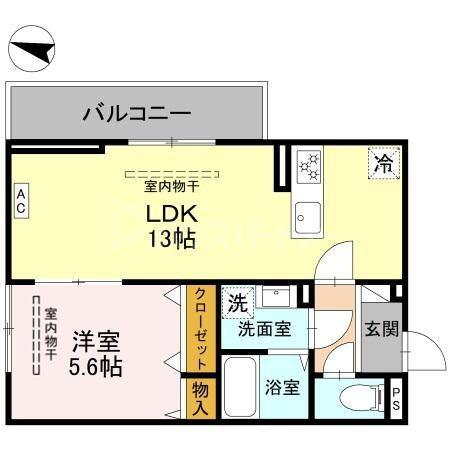 カーサ ルビア(1LDK/1階)の間取り写真