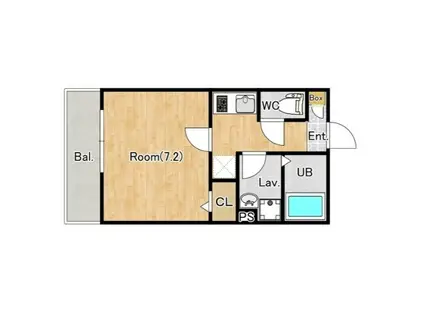 ジーメゾン八千代台北リベルテ(1K/2階)の間取り写真