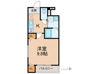 フジパレス市駅北(1K/1階)の間取り写真