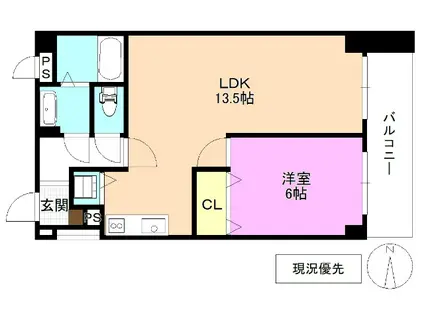 アーバンビュー南県(1LDK/3階)の間取り写真