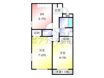 サニー・ブライトHP(2DK/2階)の間取り写真