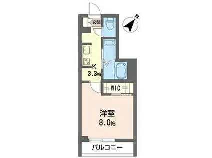 グランクラス潮見ST(1K/1階)の間取り写真