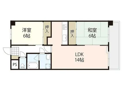 メゾン山嘉III(2LDK/5階)の間取り写真