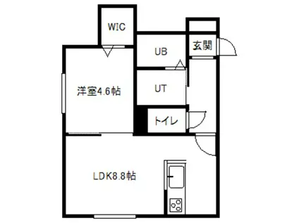 ムルソーサッポロサントル(1LDK/2階)の間取り写真