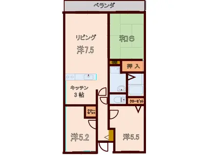 F・レジェンド(3LDK/3階)の間取り写真