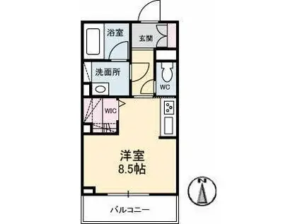 シャーメゾンステージ宇品東(ワンルーム/2階)の間取り写真