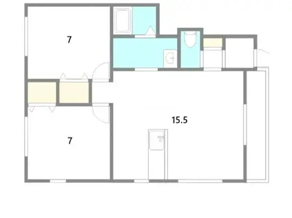 UNIVERSE(2LDK/1階)の間取り写真