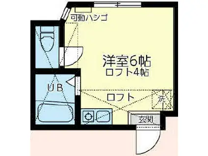 ユナイトさくらフェアバンクス(ワンルーム/2階)の間取り写真