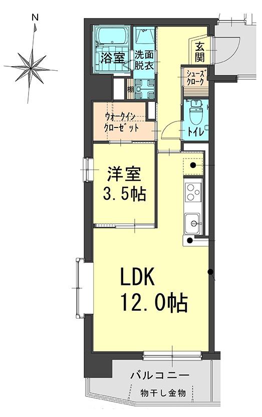アミスタ(1LDK/1階)の間取り写真