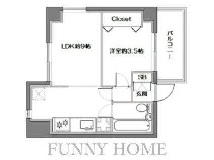 ダイアパレス三軒茶屋(1LDK/2階)の間取り写真